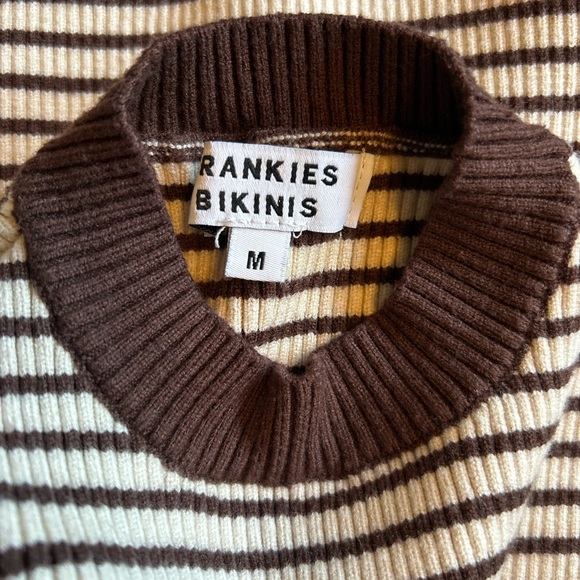 Frankies Bikini Mila Cloud Knit Sleeveless Sweater Top in 70s Stripe Size M - Picture 8 of 9